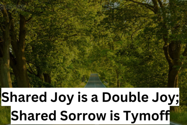 shared joy is a double joy; shared sorrow is tymoff