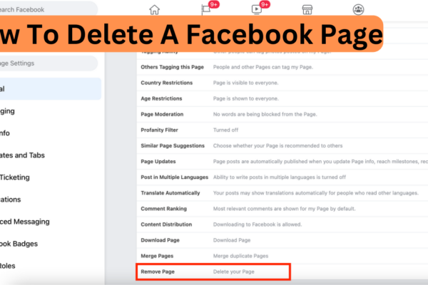 how to delete a facebook page