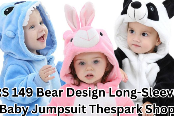 rs 149 bear design long-sleeve baby jumpsuit thespark shop