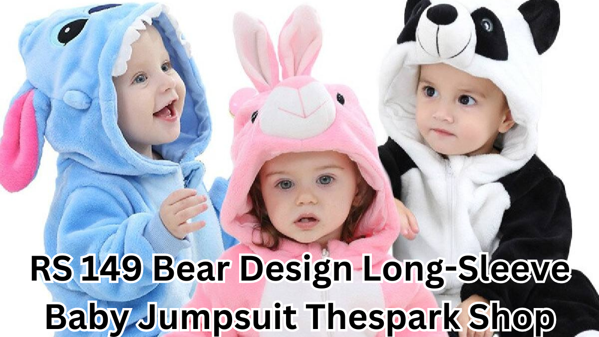 rs 149 bear design long-sleeve baby jumpsuit thespark shop