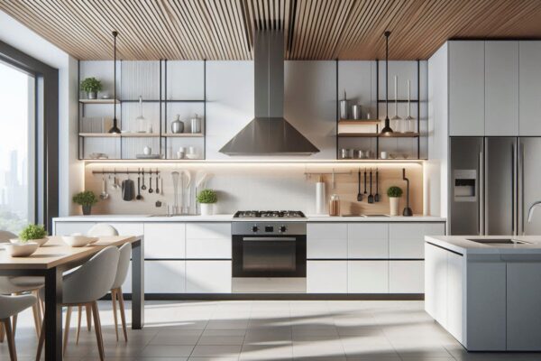 Modern Kitchen Design with Range Hood White: Sleek & Stylish