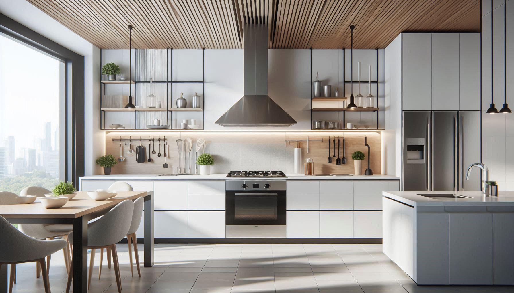 Modern Kitchen Design with Range Hood White: Sleek & Stylish